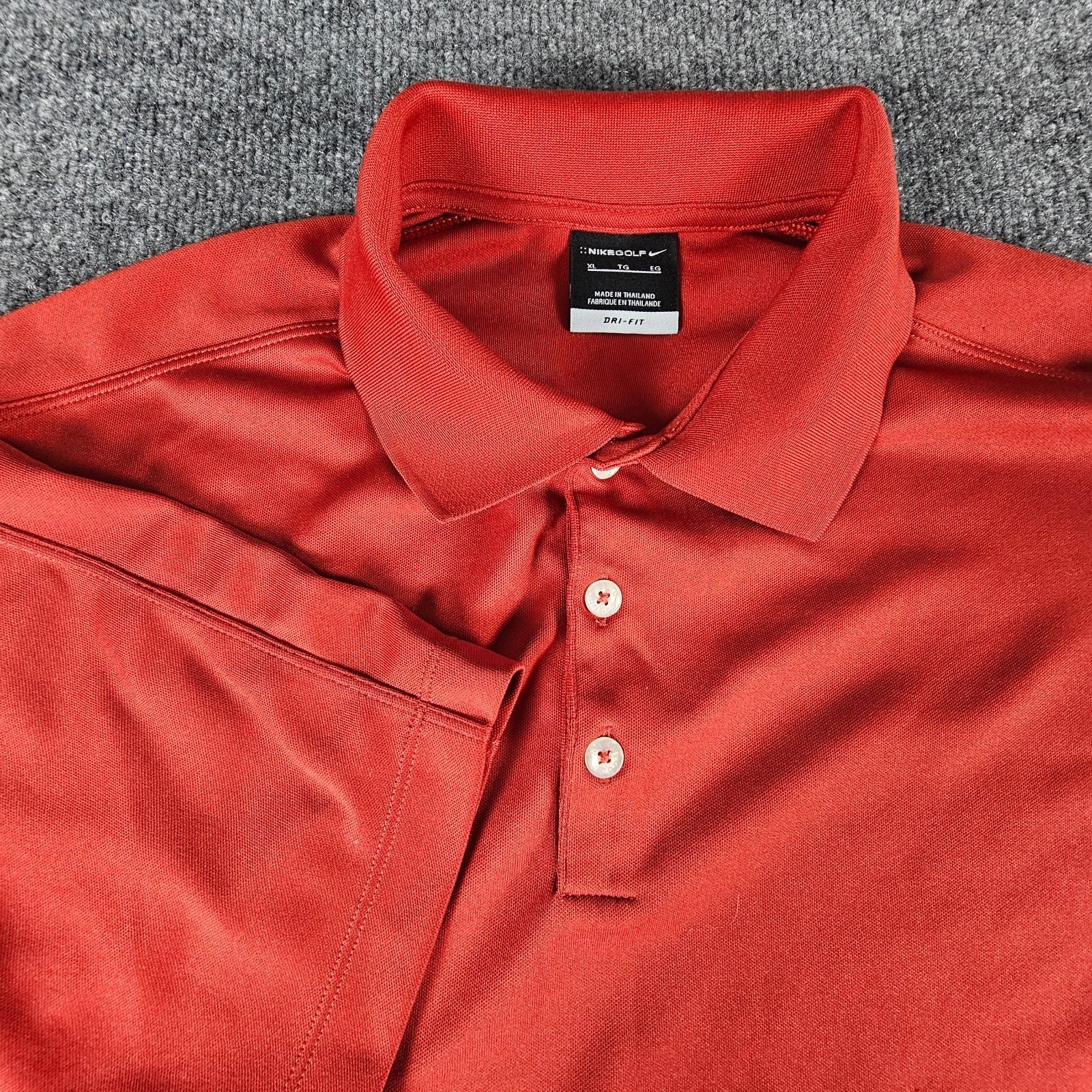 Nike Golf Mens Xl Red Drifit Polyester Performance Polo Shirt